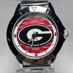 Georgia Bulldogs Logo Watch Stainless Steel Band UGA Fan Gift